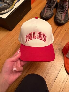 Full Send Men's Two-Tone Red & White Baseball Cap